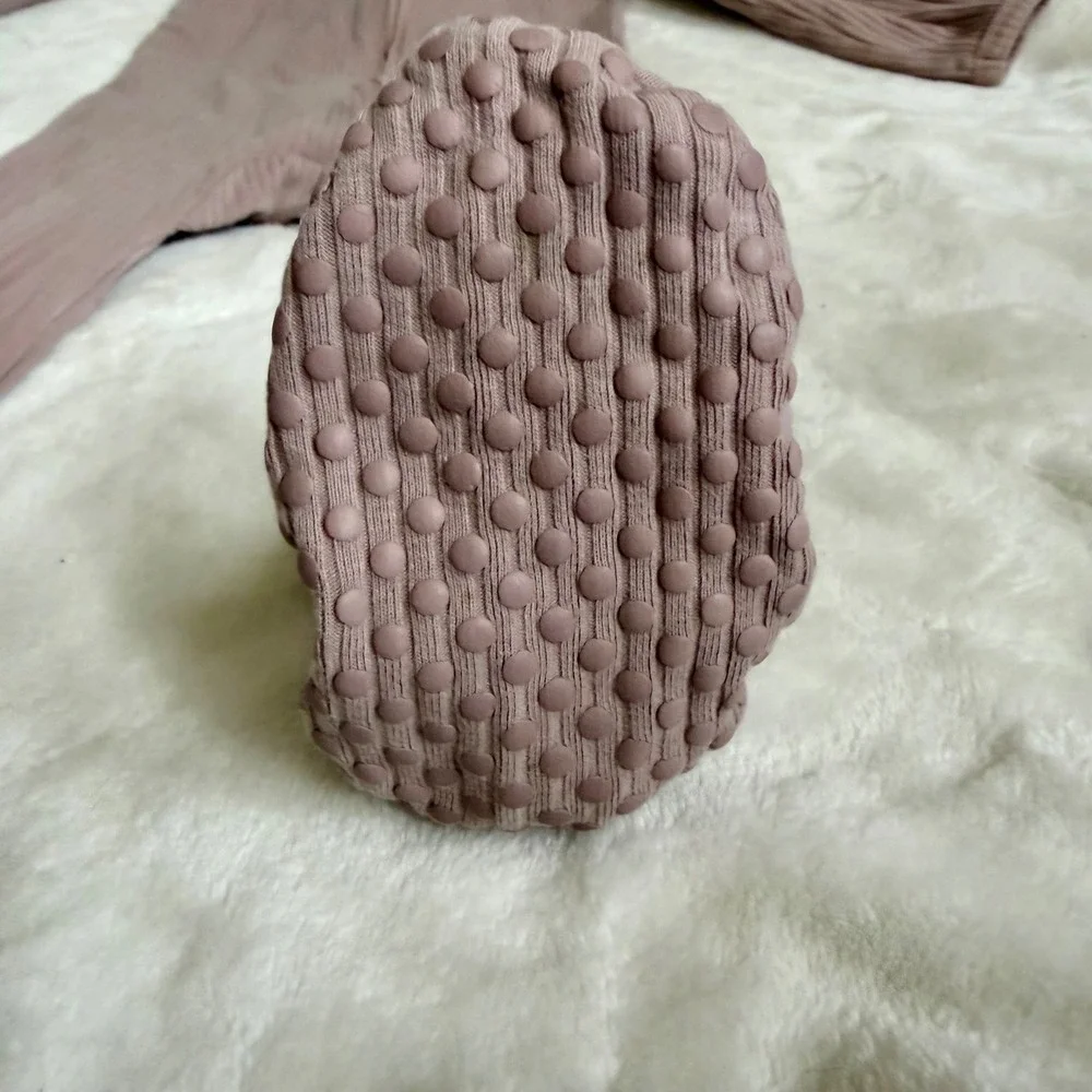SOVA Baby Ribbed Footed Zip Up Romper Cocoa Mauve Organic Cotton 12-18 Months